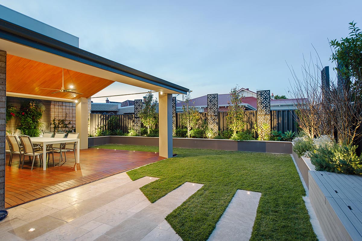Different features and textures create a unique, interesting and stylish garden in Perth