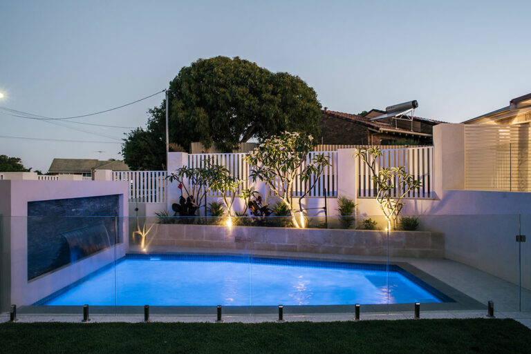 Pool lighting creates a tranquil and stunning effect